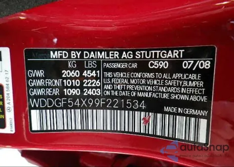 2009 Mercedes-Benz C300 из США, поврежденный, VIN WDDGF54X99F221534